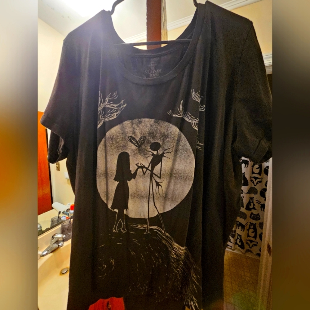 Nightmare Before Christmas Jack and Sally Short Sleeve T shirt Plus size Size 4